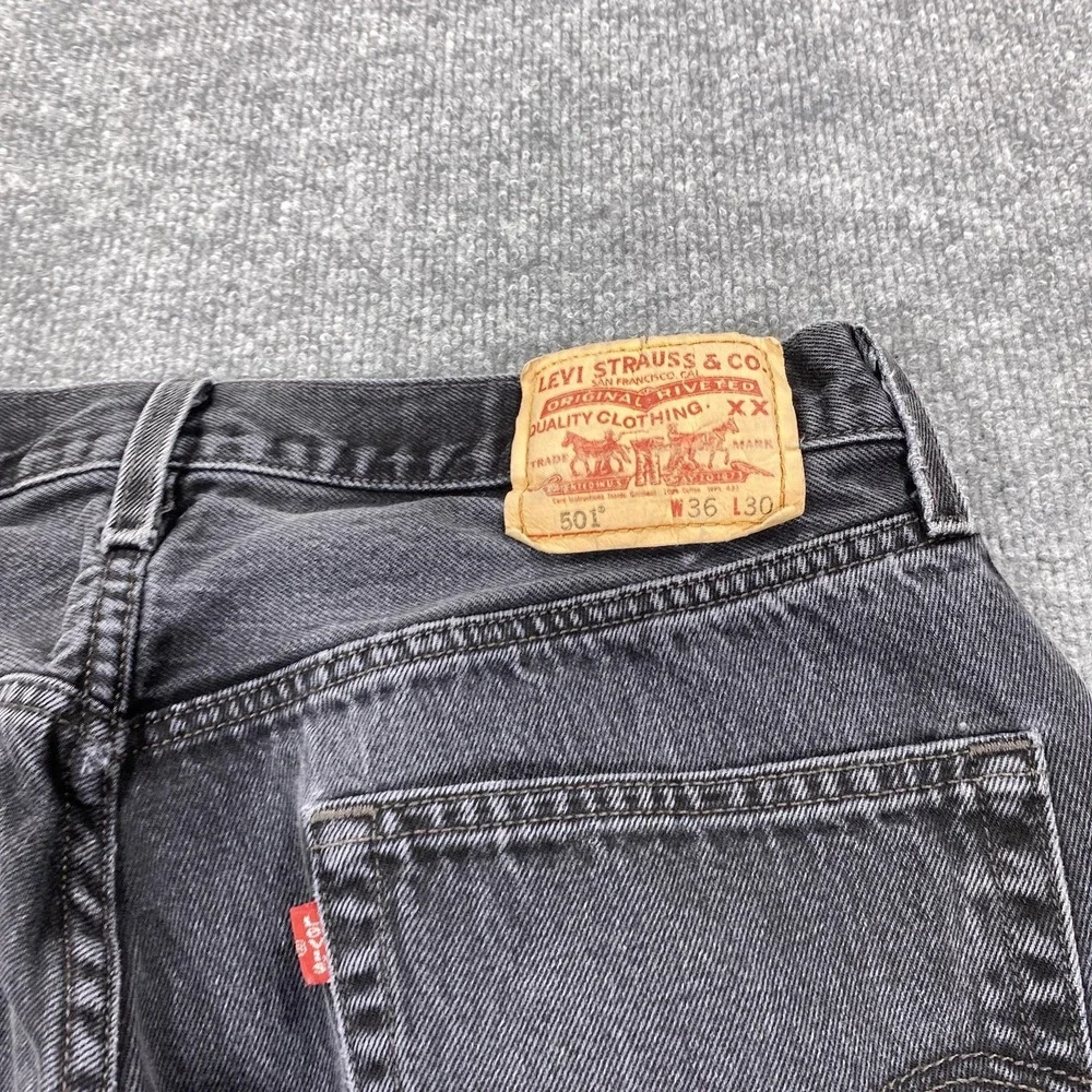 Vintage Levis 501 Jeans Mens 36x30 Fit 34x29 Black‎ Straight Leg Button Fly